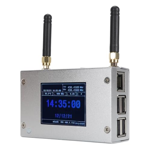 MMDVM Duplex Hotspot Board, Digitales Multi Modem Sprachmodem mit Aluminiumgehäuse und Farbdisplay, Zwei Externen Antennen und 8G TF Karte, Unterstützt C4FM/DMR/DSTAR P25 von XUMIUZIY