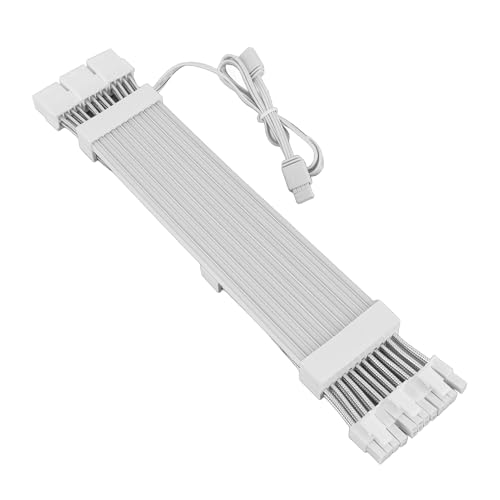 Netzteil Kabel, RGB Kabel Verlängerungs PC, ARGB PC Kabel Motherboard Netzteil Kabel Unterstützung 5V 3 Pin Synchronisiertes 18AWG ARGB Netzteil Kabel für Desktop (3x8PIN von XUMIUZIY