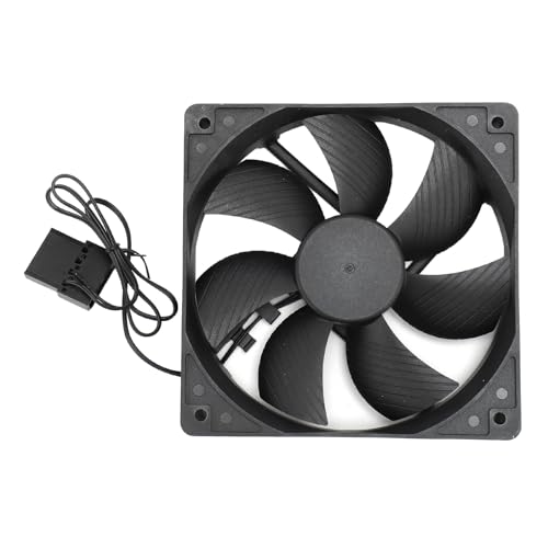 XUMIUZIY 120 Mm Computergehäuselüfter, Gehäuselüfter mit Zwei Kugellagern, 12V 0,5A 2 poliger PC Abluftventilator, 3000 U/min, Lange Lebensdauer Bis zu 50.000 Stunden, 120X120X25Mm von XUMIUZIY