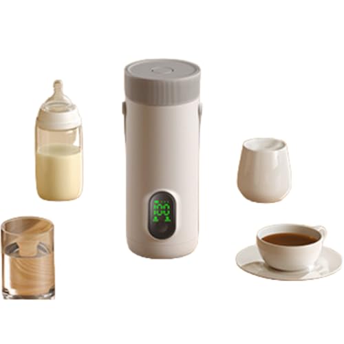 XUMIUZIY 350 Ml Reisekessel, Tragbarer -Wasserkocher Kleiner Heißer Wasserkessel mit 6 Temperatureinstellungen, 220 W 10 Minuten Schnelles Kochen und 18W Schnelles Laden für Teekaffee von XUMIUZIY