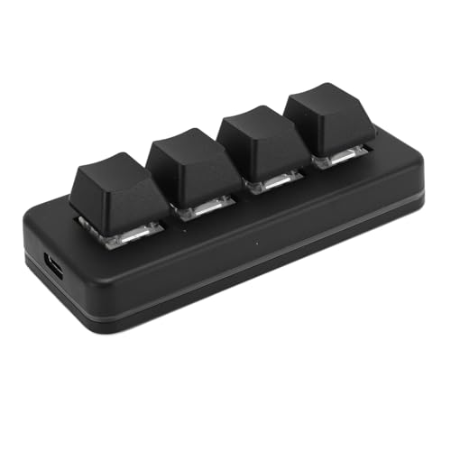 XUMIUZIY 4 Taste Programmierbare Tastatur, 4 Taste OSU Tastatur, Universelle Schnellkopierpaste, Kein Laufwerk, Wireless/Kabel USB Dual Modus 4 Punkt Custom Makro Tastatur RGB Lighting von XUMIUZIY