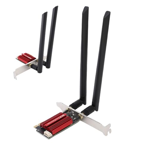 XUMIUZIY 4200 Mbit/S WiFi 6E PCIE Karte, Triple Band Desktop mit WiFi Adapter für Gaming, 4K 8K Videos, Große Dateitransfers, BT5.2, OFDMA, MU MIMO, WPA3 Verschlüsselung, 10 11 Support von XUMIUZIY