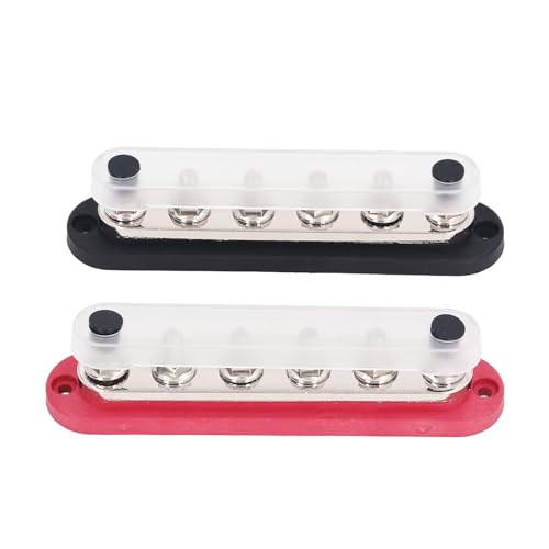 XUMIUZIY BOBSBAR -Klemme Block, Messing Edelstahl -Stahlverteilungsblock 300A 12‑48 V Rostfester M8 für Auto von XUMIUZIY