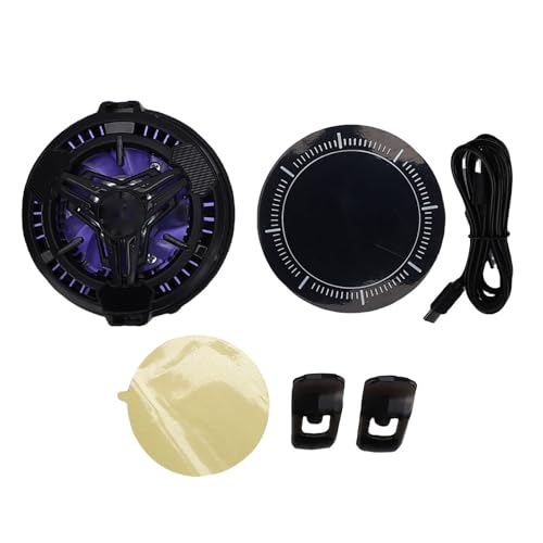 XUMIUZIY Magnetischer Telefonkühler, Handy Kühler mit 8 Blattlüfungs und RGB Lichtern, Halbleiterkühlchip Zum Gaming Streaming, Kompatibel mit Einem Telefontablet von XUMIUZIY