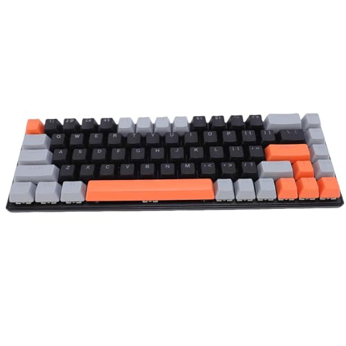 XUMIUZIY Mechanische Kabelgebundene Gaming Tastatur, 60 Prozent 68 Tasten RGB Tastatur mit Blauem Schalter, DREI Farben der Tastenkappe, Ghosting Schutz, für PC Laptop Computer (Orange grau schwarz) von XUMIUZIY