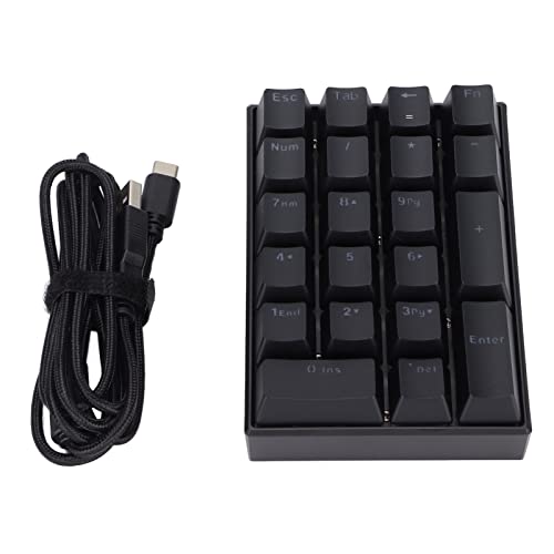 XUMIUZIY Mechanische Numerische Tastatur, 21 Tasten USB Wired Numericastey mit LED -Hintergrundbeleuchtung, Tastatur für den Laptop -Desktop -Computer (Blauer Schalter) von XUMIUZIY