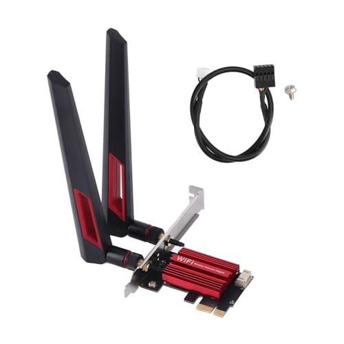 PCIe WLAN Karte für Desktop PC, 2,4G/5G Dualband WLAN Netzwerkkarte mit Zwei 10 DBi Antennen, Bluetooth 4.0, 1200 Mbit/s WLAN Karte, PCIE WLAN Adapter für von XUMIUZIY