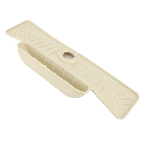 XUMIUZIY Spülbecken Spritzschutz, Integriertes Abflussschale des Universellen Teppichs des Integrierten Entwässerungsschale für das Badezimmer (Beige) von XUMIUZIY