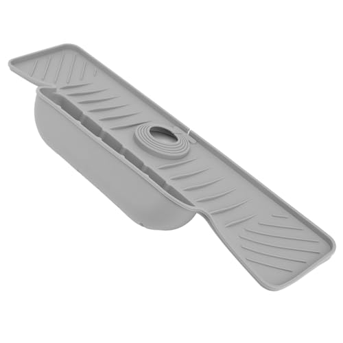 XUMIUZIY Spülbecken Spritzschutz, Integriertes Abflussschale des Universellen Teppichs des Integrierten Entwässerungsschale für das Badezimmer (GRAY) von XUMIUZIY