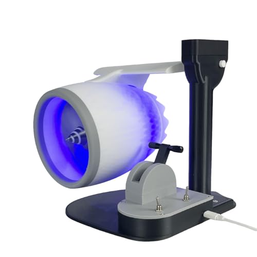 XUMIUZIY Strahlmotorenlüfter, Turbo -Lüfter mit Einer Feuchtigen Sprühfunktion, Starker Luftstrom Niedriger -Desk -Lüfter Kleiner Tischkühlungslüfter, Jet Engine -Modell (BLUE) von XUMIUZIY