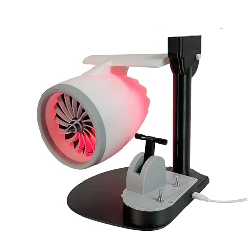 XUMIUZIY Strahlmotorenlüfter, Turbo -Lüfter mit Einer Feuchtigen Sprühfunktion, Starker Luftstrom Niedriger Rausch -Desk -Lüfter Kleiner Tischkühlungslüfter, Jet Engine -Modell (Rot) von XUMIUZIY