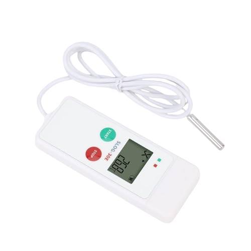 XUMIUZIY USB -Temperaturdaten Logger Rekorder mit Externer Sonde Temperaturfeuchtigkeit, Temperaturrekorder mit PDF -CSV Berichten, 35000 Aufzeichnungskapazität, LCD Anzeige von XUMIUZIY