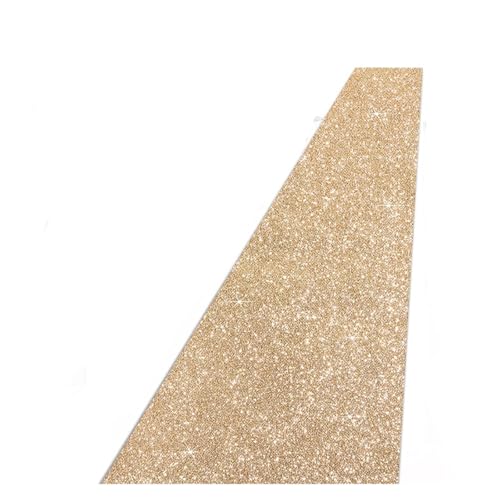 Teppich LäUfer Glitzerteppich for Hochzeit, Weihnachten, Thanksgiving, Outdoor-Accessoires, Flurteppich for Hochzeitsfeiern (Glitzer, Champagner-Gold, 1,2 x 6 m) FüR Hochzeit(Champagne,4.0M_1.2M) von XUMKFJRE