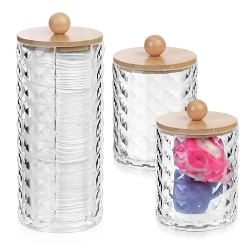 XUMKFJRE 3Pcs Qtips Halter Badezimmer Container Organizer Wattestäbchen Spender Klar Apothekerglas Set for Aufbewahrungsbox XUMKFJRE 3Pcs Qtips Halter Badezimmer Container Organizer Wattestäbchen Spender Klar Apothekerglas Set for Aufbewahrungsbox von XUMKFJRE
