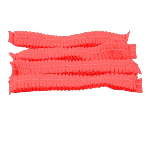 XUMKFJRE Elastische KochmüTze Mesh 100 Teile/Paket Haar Kopf Abdeckungen Net Bouffant Staubdicht Anti Staub Kappen Atmungsaktiv Dusche Bade Hüte Küche(Red) von XUMKFJRE