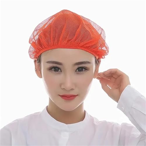 XUMKFJRE Elastische KochmüTze Mesh Mesh-Chef-Hut Wiederverwendbare Küche Restaurant Hotel Bäckerei Catering Kochen Cap Werkstatt(Orange) von XUMKFJRE