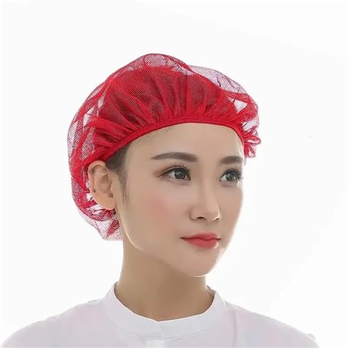 XUMKFJRE Elastische KochmüTze Mesh Mesh-Chef-Hut Wiederverwendbare Küche Restaurant Hotel Bäckerei Catering Kochen Cap Werkstatt(Red) von XUMKFJRE