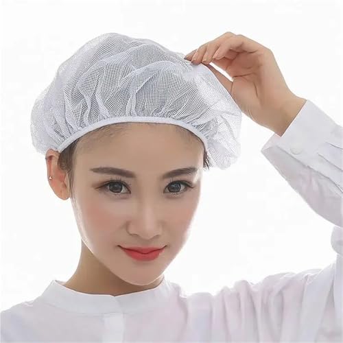 XUMKFJRE Elastische KochmüTze Mesh Mesh-Chef-Hut Wiederverwendbare Küche Restaurant Hotel Bäckerei Catering Kochen Cap Werkstatt(White) von XUMKFJRE