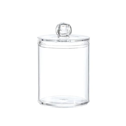 XUMKFJRE Runde Wattestäbchenbox, transparente Staubschutzhülle aus Kunststoff, einfacher Zahnstocher, schöne Kugel, Zahnseide-Stick, Schmuckaufbewahrung(1pc) von XUMKFJRE
