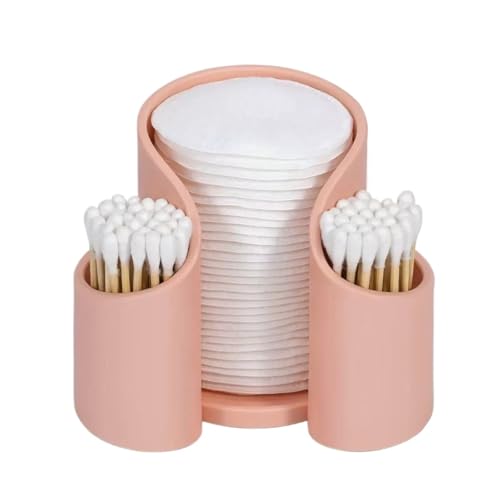 XUMKFJRE Wattepad-QTips-Halter, Badezimmerbecher, Zahnseidenspender, Aufbewahrungs-Organizer for Pappbecher(Pink) von XUMKFJRE