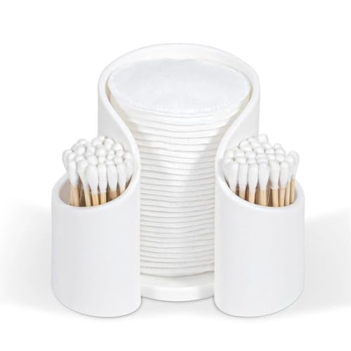XUMKFJRE Wattepad-QTips-Halter, Badezimmerbecher, Zahnseidenspender, Aufbewahrungs-Organizer for Pappbecher(WHITE) von XUMKFJRE