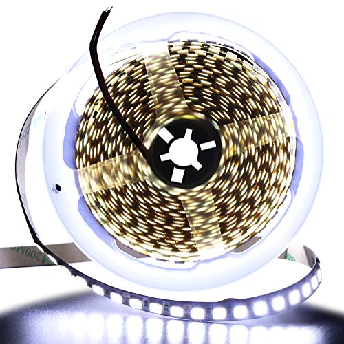 XUNATA LED Strip 5M, LED Streifen SMD 5054（Heller als 5050） Weiß LED Lichtband IP65 Wasserdicht Selbstklebend LED Bander, Ideal für Garten, Weihnachten, Küche, Party (Weiß) von XUNATA