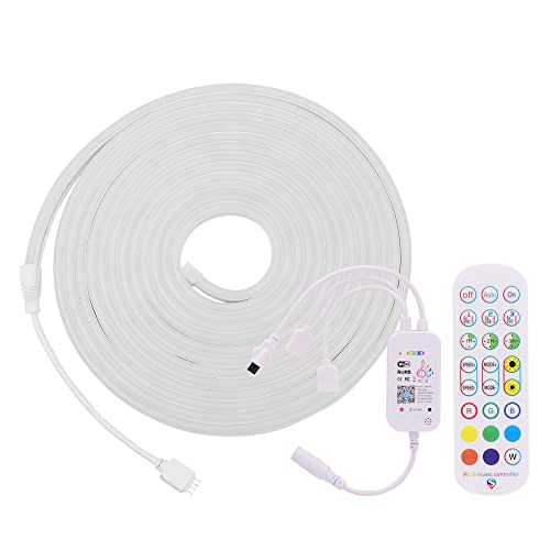XUNATA 12V RGB WiFi Neon LED Streifen Strip Wasserdicht Diffusion Silikon Neon Flex LED Lichtband Schlauch, Smart App Control, Musiksync, mit Fernbedienung (1M) von XUNATA