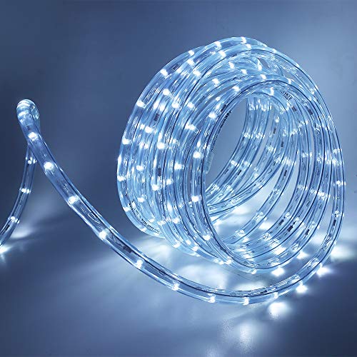 XUNATA 220V-240V LED Lichterschlauch Licht Leiste 36LEDs/m IP65 Wasserdicht Schlauch Seil Lichter für Innen Außen Garten Party Weihnachten Deko（Weiß，15M von XUNATA