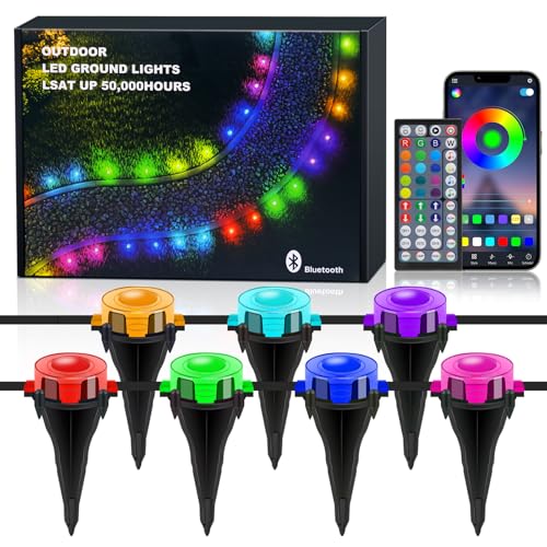 XUNATA 60M Permanente Außenbeleuchtung, 60 LED Bluetooth RGBCCT IP67 Wasserdichte Bodenstrahler, App-Steuerung, Mehreren Szenenmodi, Musiksync, Outdoor LED Strip für Garten Terrasse Treppe Party DIY von XUNATA