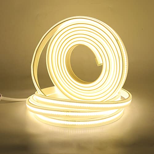 XUNATA COB LED Streifen, 220V 288leds/m Superhell Hohe Dichte, Kein Bleidraht, Flexibles COB LED Lichtband Strip für Schlafzimmer Küche DIY Innendekoration (Natürliches Weiß, 9M) von XUNATA