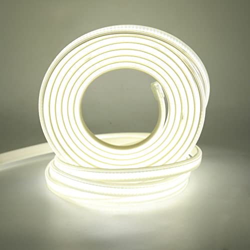 XUNATA COB LED Streifen, 220V 288leds/m Superhell Hohe Dichte, Kein Bleidraht, Flexibles COB LED Lichtband Strip für Schlafzimmer Küche DIY Innendekoration (Weiß, 10M) von XUNATA