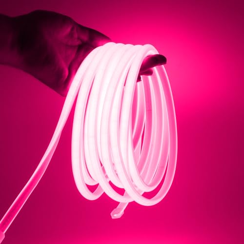 XUNATA COB Neon LED Streifen, 230V 288leds/m Superhell Hohe Dichte, Diffusion Flex LED Schlauch für Heim DIY Festival Dekoration (Rosa, 6M) von XUNATA