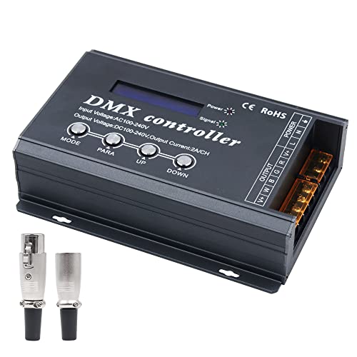 XUNATA Hochspannung 100V-220V RGB LED Neonstreifen DMX Decoder Controller 4CH X 2A für AC110-240V LED Streifen Strip Beleuchtung DMX300D Konsole von XUNATA