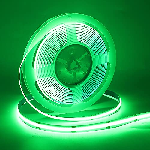 XUNATA USB COB LED Streifen 320 LEDs/m Superhell Hohe Dichte Selbstklebend Flexibles 5V COB LED Lichtband Strip für Schlafzimmer Küche Home Innendekoration (Grün, 3M) von XUNATA