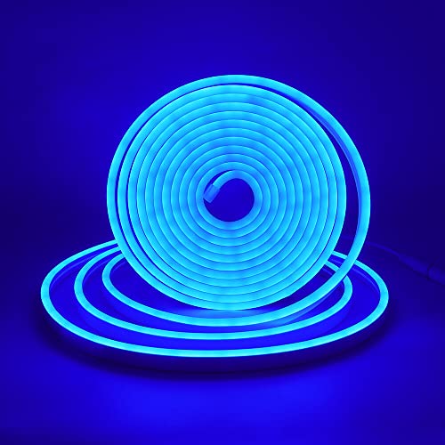 Xunata USB Neon LED Strip mit Schalter, 5V 2835 120leds/m Neon Schlauch Diffusion Wasserdicht Neon Flex LED Lichtband Streifen (Blau, 3M) von XUNATA