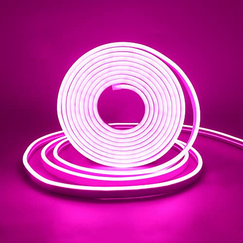XUNATA USB LED Strip Mit Schalter, 5V 2835 120leds/m Neon Schlauch Diffusion Wasserdicht Flex LED Lichtband Streifen (Pink, 0.5M) von XUNATA
