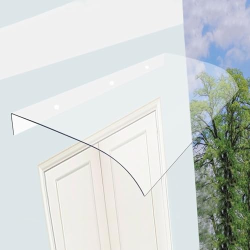 Fenster Tür Vordach Überdachung Haustürvordach Aus Polycarbonat, Durchgehend Transparent Pultbogenvordach Für Uv Regen Winddicht Schneeschutz Wetterschutz (50x170cm/20x67in) von XUNFAKE
