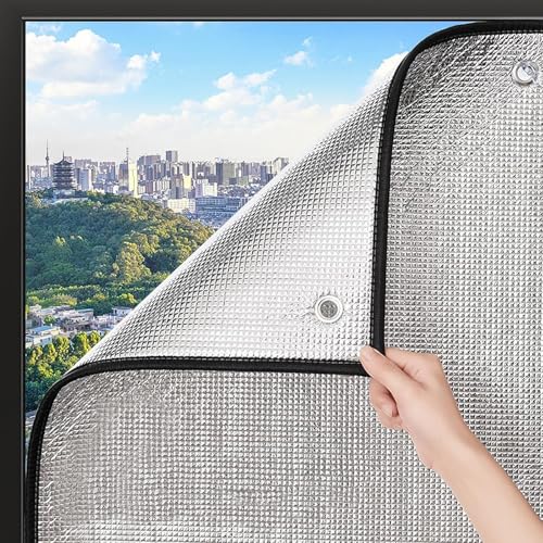 Sichtschutz Wärmeisolierung Reflektierende Fensterfolie, UV-Schutz Sonnenschutzfolie Fenster Innen oder Außen, Aluminiumfolie Isolierfolie, für das Heimbüro, Garage von XUNFAKE