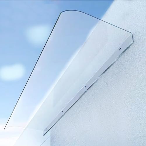 Unsichtbare Pultbogenvordach Aus 3.5 Mm Transparent Moderne Dach Vordach Polycarbonat Überdachung Für Balkon Fenster Haustür-Tür Haus, Uv Regen Schneeschutz (50x120cm/20x47in) von XUNFAKE