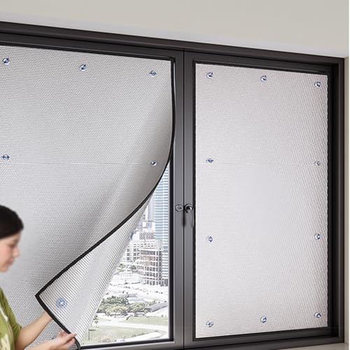 Verdunklungsrollo Mit Saugnapf Uv-Schutz Aluminisierte Reflektierende Folie Fenster Vorhang Doppelseitige Sichtschutz Film Thermo Isolierfolie Für Home Office von XUNFAKE