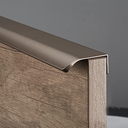 Versteckte Schrankgriffe Aluminium Küchenschrank Griffe Unsichtbarer Möbelgriffe Modernes Geschwungener Türgriff Garderobengriffe Schubladengriff,mit Schraube,1 Stück (Total length 400mm) von XUNFAKE