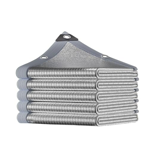 Garten Schattierungsnetz, Reflektierendes Aluminium-Schattiernetz, 99% Beschattungsgrad UV-beständiges Sichtschutz, Sonnensegel Mit Ösen, für Hausblumen-Patio-Balkon-Pflanze (3x6m / 9.8x20ft) von XUNFAKEJI