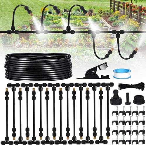 XUNIVERS 16M Bewässerungssystem Garten, Sprühnebel Kühlung Bewässerungs System DIY Wassernebel Nebelkühlsystem Mist Cooling für Veranstaltungen im Freien,Terrassen und Dach von XUNIVERS