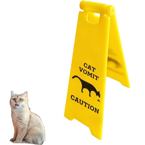 Lustiges Warnschild mit Aufschrift "Cat Vomit", Aufschrift "Caution Pet Vomit", Sicherheitsdekoration für Katzen- und Hundeliebhaber, perfektes Geschenk für Haustierbesitzer von XUNKUAENXUAN