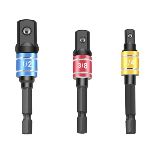 Schlagschrauber-Steckschlüssel-Adapter, konvertiert Schlagschrauber-Bit-Set in 1/4 Zoll, 3/8 Zoll, 1/2 Zoll Verlängerungen für Akku-Bohrmaschinen und Schlagschrauber, ein praktisches Geschenk für Schlagschrauber-Steckschlüssel-Adapter, konvertiert Schlagschrauber-Bit-Set in 1/4 Zoll, 3/8 Zoll, 1/2 Zoll Verlängerungen für Akku-Bohrmaschinen und Schlagschrauber, ein praktisches Geschenk für von XUNKUAENXUAN