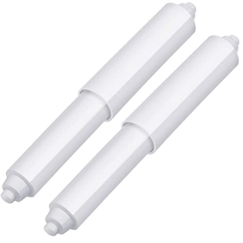 Toilettenpapierhalter, 2 Stück, Kunststoff, federbelastet, für Badezimmer, Ersatzroller, federbelastete Spindel für WC von XUNKUAENXUAN