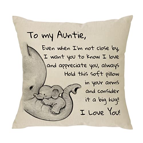 XUNLIZXY Aunty Gift from Niece Nephew – Even When I'm Not Close by I Want You to Know I Love and Appreciate You Always – Frauen Geschenk Reminder Gift for Women Lady Auntie Throw Pillow Cover von XUNLIZXY