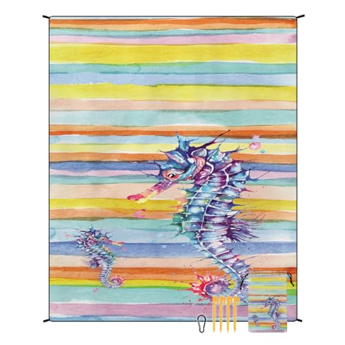 XUNPENG Stranddecke Sanddicht wasserdicht Winddicht, geeignet für Picknicks im Freien, Zelt Camping, Camping Matten / 86,6 * 70,8 in (STD-001-10) von XUNPENG