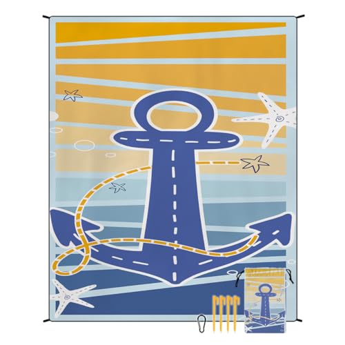 XUNPENG Stranddecke Sanddicht wasserdicht Winddicht, geeignet für Picknicks im Freien, Zelt Camping, Camping Matten / 86,6 * 70,8 in (STD-001-3) von XUNPENG