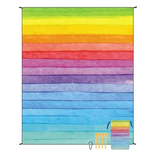 XUNPENG Stranddecke Sanddicht wasserdicht Winddicht, geeignet für Picknicks im Freien, Zelt Camping, Camping Matten / 86,6 * 70,8 in (STD-001-4) von XUNPENG
